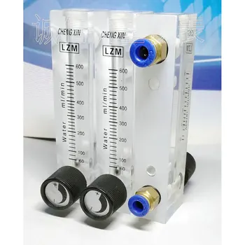 1-10 16-160 1.6-16 25-250 60-600ml Ανά Min LZM-6T Υγρό Νερό Flowmeter Rotameter Με τη Βαλβίδα Ώθησης Σε 6/8/10/12mm Σωλήνα