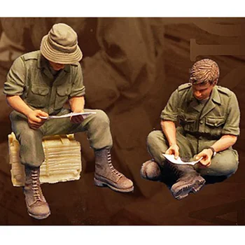 1/35 Ρητίνη Στρατιώτη Σχήμα Μοντέλο Kit II Στρατιωτική Αυστραλός Στρατιώτης του Στρατού Ανάγνωση Επιστολή GK Διόραμα Διασκορπισμένος Άβαφη Παιχνίδια