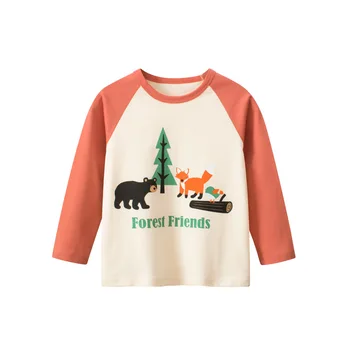1-9T παιδί το Παιδί Μωρό Αγόρια T Shirt Φθινόπωρο Χειμώνας Ρούχα Βαμβάκι Βασική Κορυφή Χαλαρά Βρέφος Tshirt Χαριτωμένο Γλυκό Παιδιά Τεε Στολή