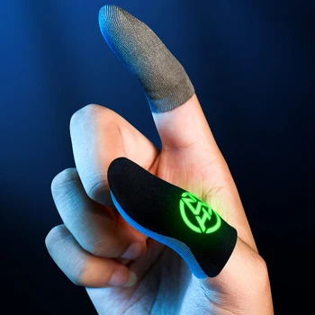 1 Ζευγάρι Ευαίσθητη Οθόνη Αφής Αντίχειρα Αναπνεύσιμο Μανίκι Φωτεινή Gaming Δάχτυλο Κάλυψη Γάντια για PUBG Κινητό напальчники для пубг