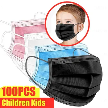 10-200pcs Παιδί Μάσκα Μίας χρήσης Παιδιών Μάσκα Προσώπου 3 Πτυχών mascherine chirurgiche bambini τα παιδιά μάσκα masque enfant chirurgical