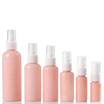 100pcs/lot 10ml-100ml Ροζ Πλαστική Pet Μίνι Μπουκάλια Ψεκασμού Ψεκαστήρων Ψεκαστήρων Άδειο Άρωμα Μικρό Ταξίδι Υγρό Καλλυντικά Εμπορευματοκιβώτια