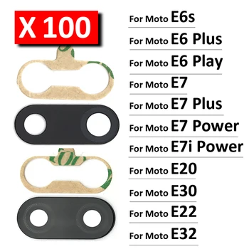 100Pcs Αρχική Πίσω Οπίσθια Κάμερα Φακών Γυαλιού Με την Κόλλα Για Moto E4 E6 E7 E6s E5 E7 E7i Plus Power Play E20 E30 E40 E22 E32
