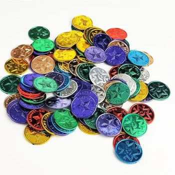 100Pcs/σύνολο Πλαστικών Μετράει Πειρατής Νόμισμα Απόκριες γιορτή Γενεθλίων Παιδιών Πλαστά Νομίσματα Κόμμα Παιχνίδι Κυνήγι του Θησαυρού Παιχνίδι Προμήθειες Διακόσμηση