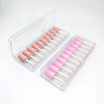 10pcs 4ml Άδειο Πλαστικό Lip Gloss Σωλήνες Έξοχη Μίνι Σαφής Lipgloss Συσκευασία Δοχείο Με Ροζ Ματ Καπάκι Νέα Άφιξη