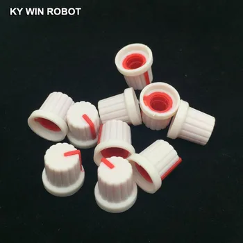 10PCS /lot Κόκκινο Ελέγχου Έντασης Περιστροφικά Κουμπιά Για 6mm Dia Οδοντωτό Άξονα Ποτενσιόμετρο Ανθεκτικό