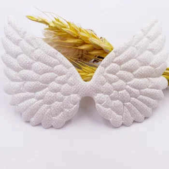10PCS Ακτινοβολεί Bepowder Ύφασμα Παραγεμισμένο AB Πολύ Μεγάλα Φτερά Αγγέλου DIY Γάμο Appliques Διακόσμηση Φτερών Μπαλωμάτων Τέχνες E359