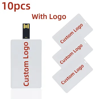 10PCS Συνήθειας Λογότυπο Εκτύπωσης Εικόνα 128MB, 4GB 8GB 16GB 32G Drive Λάμψης USB Πιστωτικών Καρτών Pendrive Όνομα της Επιχείρησής Διαμορφωμένο USB Ραβδί Μνήμης