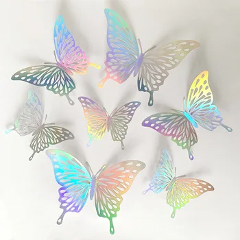 12pcs Πεταλούδων Suncatcher Αυτοκόλλητο 3D Αποτέλεσμα Όμορφη Κρύσταλλο Πεταλούδες Αυτοκόλλητη ετικέττα Τοίχων για το Δωμάτιο Παιδιών Decal Τοίχων Εγχώριων Διακοσμήσεων