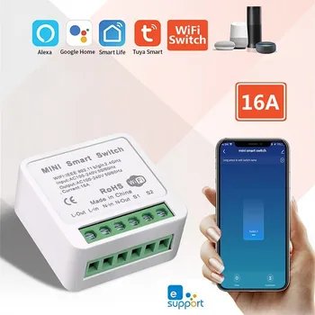 16A Για EWeLink WiFi Bluetooth Διπλός-Λειτουργία Smart On-off Συσκευή Κρυμμένη Smart Switch Υποστηρίζει Ενιαίο Και Διπλό/2-way ΜΊΝΙ Ελέγχου