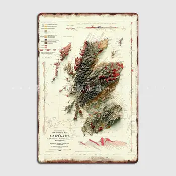 1865 3d Σκωτία Γεωλογικός Χάρτης Ψηφιακά Τετηγμένα Αφίσα Μεταλλική Πλάκα Πλάκες Προσαρμόσετε Club Home Club Bar Αφισών Σημαδιών Κασσίτερου