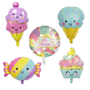 1pcs Χαριτωμένο Παγωτό Μπαλόνι Ηλίου Γενέθλια Χαβάη Κόμμα Διακόσμηση Προμήθειες παιδικά παιχνίδια Ντους Μωρών