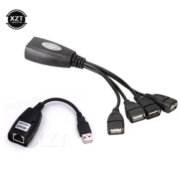 1set RJ45 USB Καλώδιο Επέκτασης USB rj45 τον Προσαρμοστή 4 USB 2.0 στο Διαλυτικό χρώματος Ethernet LAN Δικτύου Cat5/Cat5e/Cat6 Μετατροπέων Σκοινιού Καλωδίων