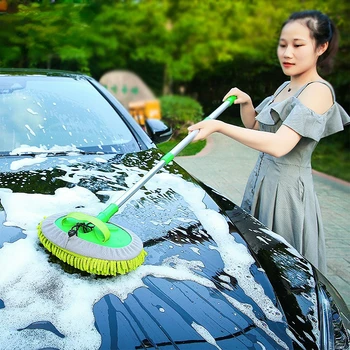 2 Σε 1 Αυτοκίνητο Βούρτσα Καθαρισμού Συμπτύσσοντας Μακριά Λαβή Αυτόματος Να Πλύνει Τα Εξαρτήματα Βουρτσών Πλυσίματος Αυτοκινήτων Καθαρίζοντας Mop
