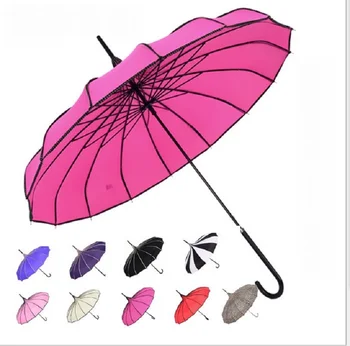 (20 pcs/lot) Τοπ Ποιότητα Ευθεία Στερεά Μόδας Ηλιόλουστη Και Βροχερή Ομπρέλα Παγοδών 9 χρώμα