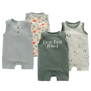 2022 νεογέννητο μωρό ρούχα 2pcs κοντά μανίκια ζώο μωρό rompers φόρμες αγόρια κορίτσια ντύσιμο