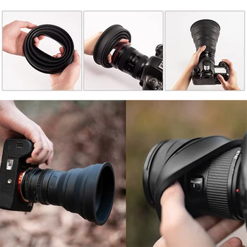 2022 Φωτογραφικές μηχανές SLR Φακός Κουκούλα που Διπλώνει Σιλικόνη Κάλυμμα του Φακού 54-82MM για Nikon Sony DSLR Canon