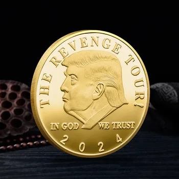 2024 Προέδρου Donald Trump Ασήμι Επιχρυσωμένο ΑΕΤΌΣ Αναμνηστικό Κέρμα Donald J Ατού Του Προέδρου των ΗΠΑ Η ΕΚΔΊΚΗΣΗ Νομίσματα