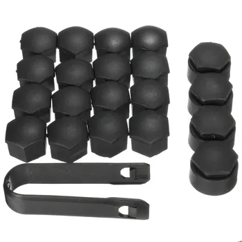 20pcs/set Μαύρο Ματ 17mm Τροχό Lug Μπουλόνι Καρυδιών Καπ Dustproof Κάλυψη με το Εργαλείο Αφαίρεσης Βασικά Εξαρτήματα Αυτοκινήτων