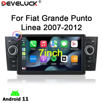 2Din Android 11 Ραδιοφώνων Αυτοκινήτου Για Fiat Grande Punto Linea 2007 - 2012 Φορέας πολυμέσων ΠΣΤ Carplay Αυτόματη Ακουστική Ναυσιπλοΐα DVD Οθόνης