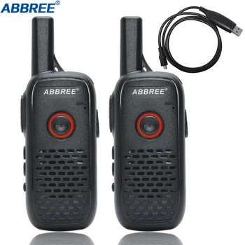 2PCS ABBREE AR-Q2 Επαγγελματική Εύχρηστο μίνι Ομιλούσα ταινία walkie VOX Δαπανών USB UHF 400-520mhz Φορητό 16Channels το διπλής Κατεύθυνσης Ραδιόφωνο