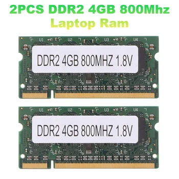 2PCS DDR2 4GB 800Mhz Laptop Ram PC2 6400 2RX8 200 Καρφίτσες SODIMM Για Intel AMD Μνήμη Lap-top
