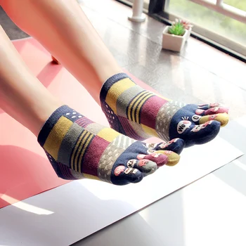 3 Ζευγάρια Χαριτωμένο Πέντε Κάλτσες Δάχτυλων Lady Βαμβακιού Αναπνεύσιμο 5 Toe Κάλτσες Κορίτσι Κάλτσες Καινοτομίας