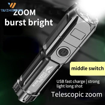 3 Τρόποι Οδήγησε τον Τακτικό Φακό Εξαιρετικά Pwerful USB Rechargable Ισχυρή Φωτεινότητα Ισχυρό Φως Ζουμ Υψηλής Δύναμης Υπαίθριο Φωτισμό