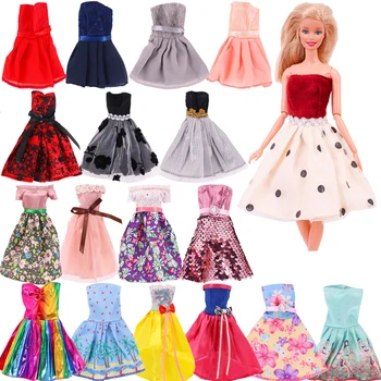30cm Κούκλα Μπάρμπι Ρούχα της Μόδας Off-ώμο Τόξο Βραδινό Φόρεμα Πριγκίπισσα Φούστα με Παγιέτες Φούστα Για 11.5 Ιντσών Κούκλα Κορίτσι,BJD&Blyth,AG
