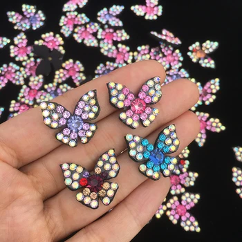30pcs Rhinestone Διαμαντιών Πεταλούδων appliques για τις Τέχνες Χειροποίητα Αξεσουάρ Πεταλούδα DIY Κλιπ για τα Μαλλιά για τη Διακόσμηση