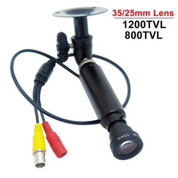 35mm Φακός 25mm Σούπερ Μίνι Αναλογική Κάμερα 1200TVL Ή 800TVL Χρώμα CVBS Σφαιρών Μετάλλων Μίνι Κάμερα Για το Monitor / TV