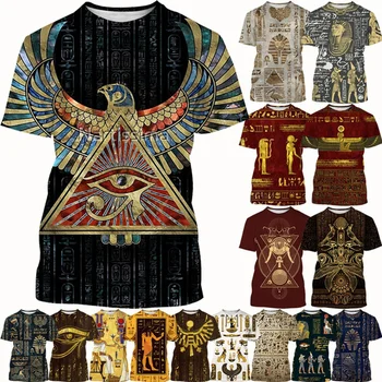 3d Άνδρες Και Γυναίκες το Καλοκαίρι Φαραώ Anubis T-Shirt Αρχαίο Αιγύπτιο Θεό Μάτι Τυπωμένα κοντομάνικο Προσωπικότητα Γραφική Τάση Πουκάμισο