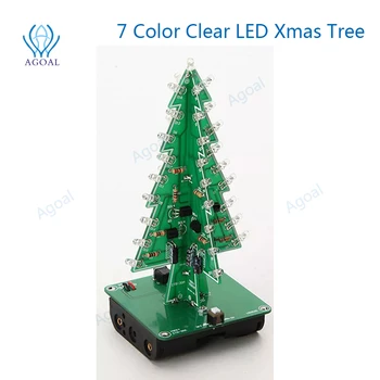 3D Χριστουγεννιάτικο Δέντρο DIY Κιτ 7 Χρώμα Φως Λάμψης των ΟΔΗΓΉΣΕΩΝ Κυκλωμάτων Χριστουγεννιάτικα Δέντρα Χριστουγέννων των ΟΔΗΓΉΣΕΩΝ των Ζωηρόχρωμων ΟΔΗΓΉΣΕΩΝ εξάρτηση