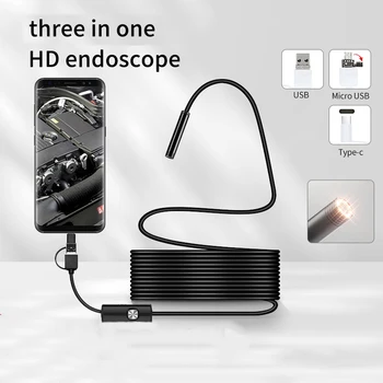 3IN1 Τύπου γ Μικροϋπολογιστών USB Ενδοσκόπιο με Κάμερα 5.5 MM 7MM Ρυθμιζόμενο 6LEDs Αυτοκινήτων Επιθεώρησης Ενδοσκοπίων Αδιάβροχο Ενδοσκόπιο Για το Τηλέφωνο AN98