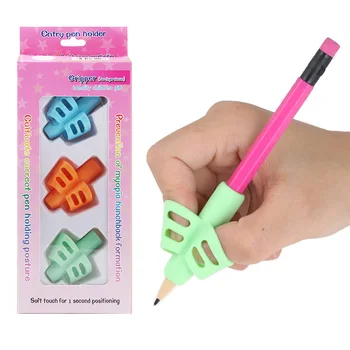 3Pcs/Set Μαλακό Πυριτίου Μολύβι Πιάστε Δύο-Δάχτυλο Στυλό Gel Grips Παιδιά Γραφής Κατάρτισης Εργαλείο Διόρθωσης Στυλό Εκμετάλλευση για τα Δώρα Παιδιών