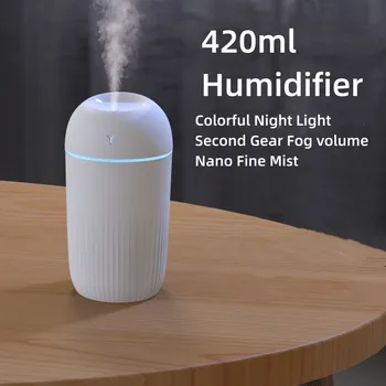420ml Υγραντής Αέρα Άρωμα Πετρελαίου Humidificador για το Σπίτι Αυτοκινήτων USB Δροσερό Ψεκαστήρας Υδρονέφωσης με το Ζωηρόχρωμο Μαλακό Φως τη Νύχτα Εξαγνιστής