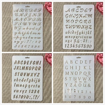 4Pcs/Set 26*18cm Αλφάβητο αγγλικά Γράμματα DIY Layering Στένσιλ Ζωγραφικής Λεύκωμα Ζωγραφικής Αποτύπωσης σε ανάγλυφο Άλμπουμ Διακοσμητικά Πρότυπο