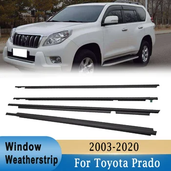 4Pcs Αυτοκινήτων, Παράθυρο, Weatherstrips Λαστιχένια Πόρτα Σχήματος Περιποίησης Εξωτερικό Γυαλί Σφραγίδα Σφράγιση Ζώνες Για τη Toyota Prado 2003-2009, 2010-2020