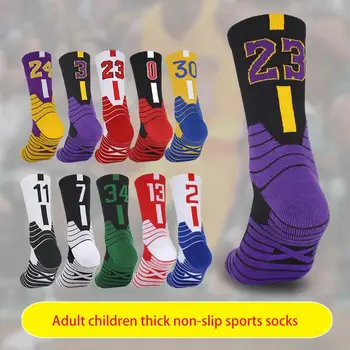 5 ζευγάρια Μέση Σωλήνας Μπάσκετ Κάλτσες Ενηλίκων Χοντρό Πάτο Αθλητικές Κάλτσες Μη ολίσθησης Παίκτης Μπάσκετ Αριθμός Αθλητικό Πλήρωμα Πετσέτα Κάλτσες
