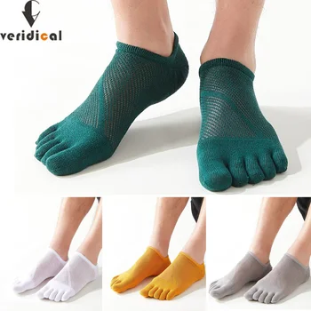 5 Ζευγάρια Ρηχά Στόμα Κάλτσες Toe Βαμβακιού Ατόμων Στερεό Λεπτό Πλέγμα Αναπνεύσιμο Ιδρώτας-Απορροφήσει Το Αποσμητικό Invisible 5 Κάλτσες Δάχτυλων Sokken