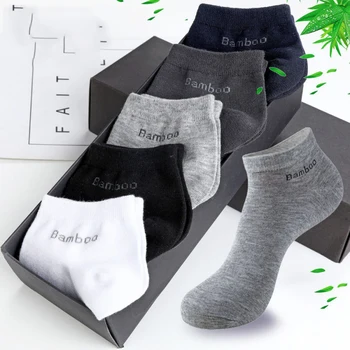 5 Ζεύγη / Πακέτο για Άντρες Μπαμπού Ινών Κάλτσες Κοντές Υψηλής Ποιότητας Νέα Casual Breatheable Αντι-Βακτηριακή Άνθρωπος Κάλτσες Αστραγάλων Άνδρες