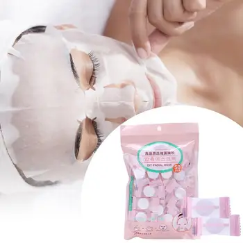 50 Τεμ Μίας χρήσης Μάσκες Προσώπου Μη Υφαμένο DIY Φροντίδας του Δέρματος, Μάσκες Υψηλής Ποιότητας Μίας χρήσης του Προσώπου Συμπιεσμένο Μάσκες Για Γυναίκες Και Κορίτσια