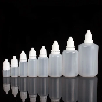 50Pcs 3/5/10/15/20/30/50/100ml Χονδρικής Πτώση Ματιών Ξαναγεμίζουν μπουκάλι Άσπρο μπουκάλι σώμα Squeezable Dropper Μπουκαλιών Ε-Υγρό Χρώμα