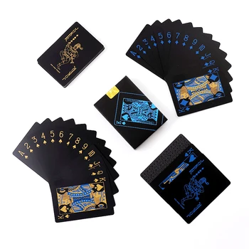 54pcs Κάρτες Αδιάβροχο PVC Καθαρό Μαύρο Μαγικό Κουτί γεμάτο Πλαστικές Κάρτες Παίζοντας Σύνολο Deck Poker Classic Μαγικά Κόλπα Εργαλείο Επιτραπέζιο Παιχνίδι
