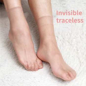 5Pairs το Χρώμα του Δέρματος Ultrathin Γυναίκες Κάλτσες Καλοκαίρι Διαφανές Κρύσταλλο Μεταξωτές Κάλτσες Σέξι Ελαστική Κοντές Κάλτσες Αστραγάλων Αόρατο Κάλτσες