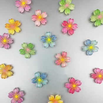 5pcs Χαριτωμένο 2.5 cm Sakura Λουλούδι Ψυγείο Μαγνήτες Ψυγείο Εγχώρια Διακόσμηση Τεχνών DIY Αξεσουάρ Κουζίνας Floral Μαγνητικά Αυτοκόλλητα