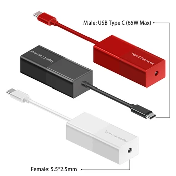 65W USB Type C Dc Μετατροπέων Προσαρμοστών Δύναμης 5.5X2.5mm Θηλυκό σε USB C Lap-top Τηλέφωνο Προσαρμογέα για Macbook Asus Hp Notebooks Lenovo