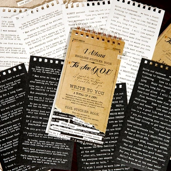 8 φύλλα Στυλ Vintage αγγλική Ποίηση Σειρά Πακέτο Αυτοκόλλητο Λέξεις Επιστολή Deco Scrapbooking Υλικό Ετικέτα Ημερολόγιο Ημερολόγιο για το Σχεδιασμό