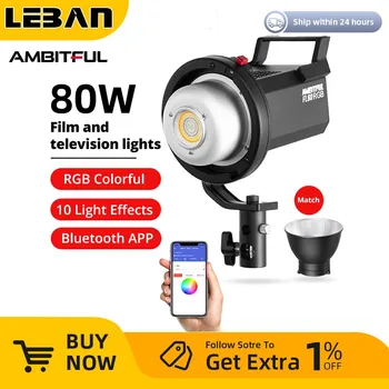 AMBITFUL FL80 RGB LED Βίντεο Φως 80W 5600K Υπαίθρια Φωτογραφία της Ημέρας Φωτισμού Ρυθμίστε τη Φωτεινότητα Bowens Τοποθετεί την Υποστήριξη APP