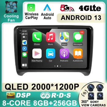 Android 13 Ραδιο ΠΣΤ Για Audi TT MK2 8J 2006 2007 - 2012 Πολυμέσων Αυτοκινήτων Στερεοφωνικό με RDS DSP 4G WIFI Autoradio Carplay 2 Din DVD